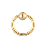 9ct Solid Gold Tiny Captive Bead Hoop