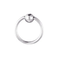 9ct Solid White Gold captive bead hoop - seol-gold