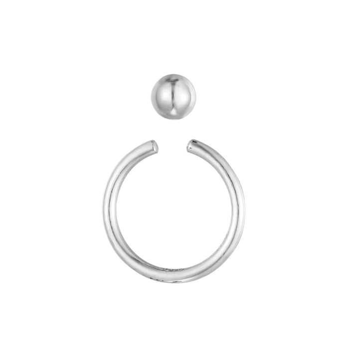 Silver Tiny Captive Bead Hoop - seolgold