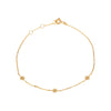 Gold bracelet with star-shaped charms on a white background - seolgold