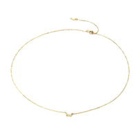 9ct Solid Gold Baguette CZ Necklace - seol gold