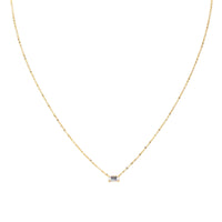 9ct Solid Gold Baguette CZ Necklace - seol gold