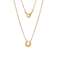 9ct Solid Gold CZ Horseshoe Necklace - seolgold