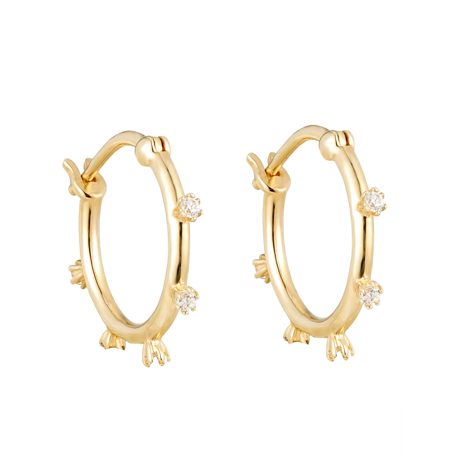 Seol Gold - 9ct Solid Gold CZ Hoops