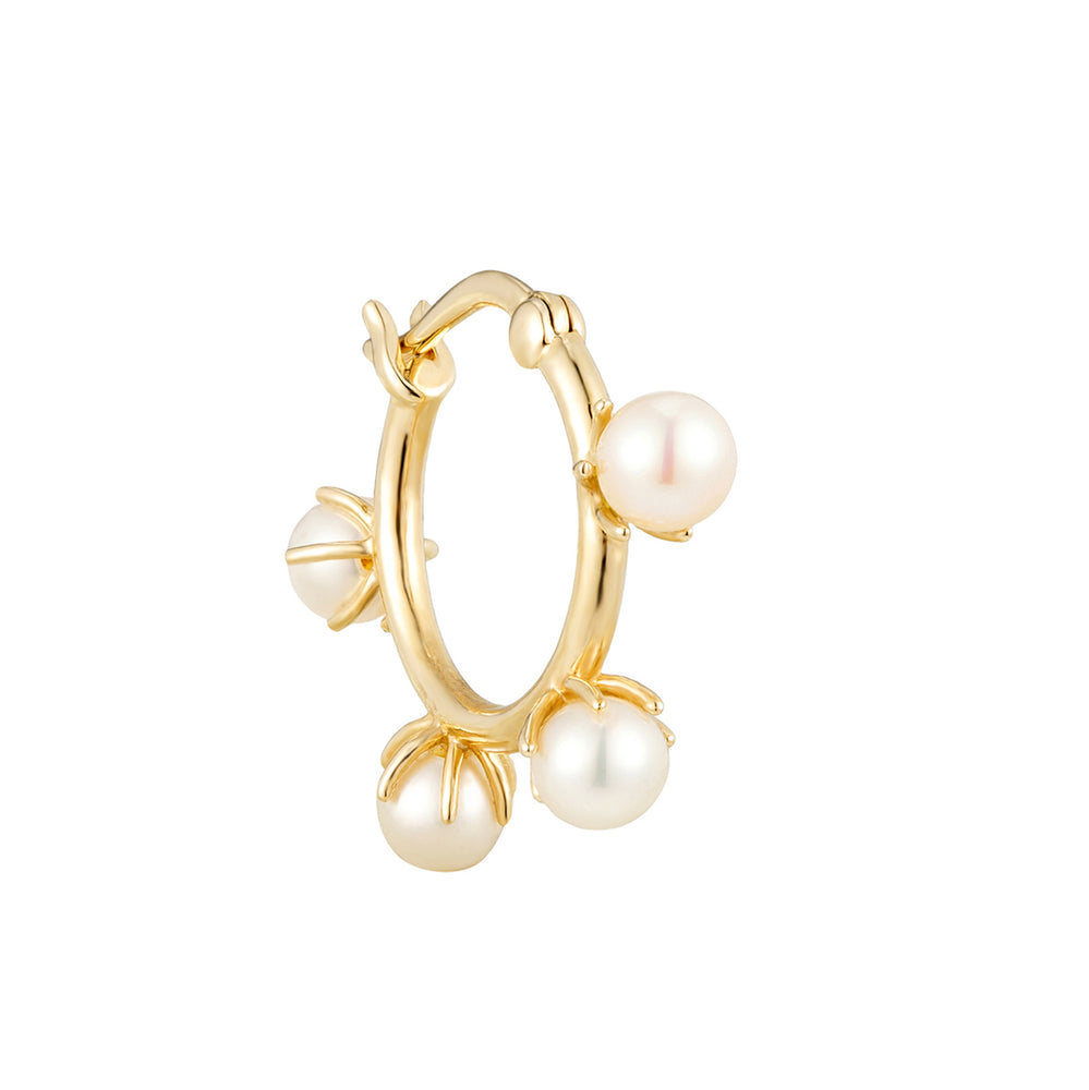 Seol Gold - 9ct Solid Gold Pearl Hoops