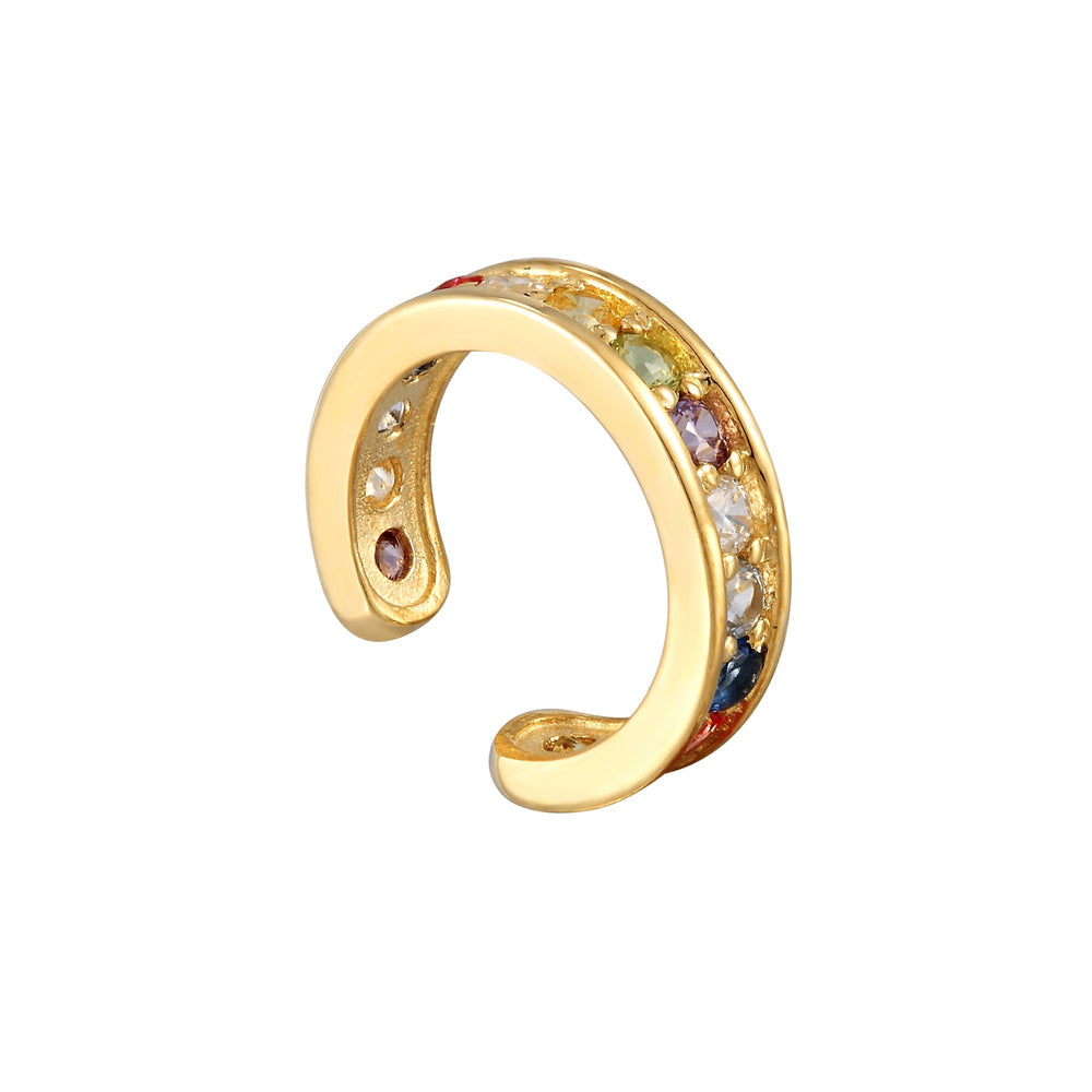 9ct Solid Gold Rainbow Cuff Earring