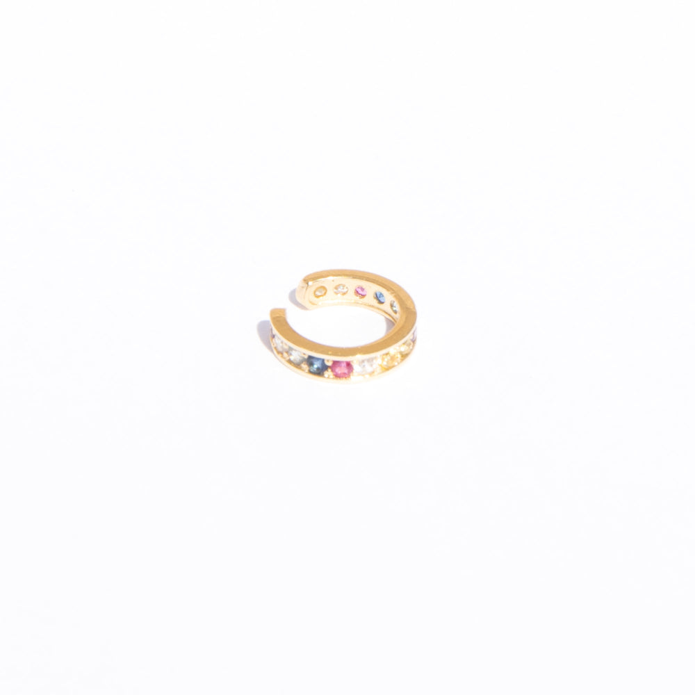 9ct gold Rainbow cz cuff earring - seol-gold