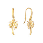 9ct Solid Gold CZ Palm Tree Earrings