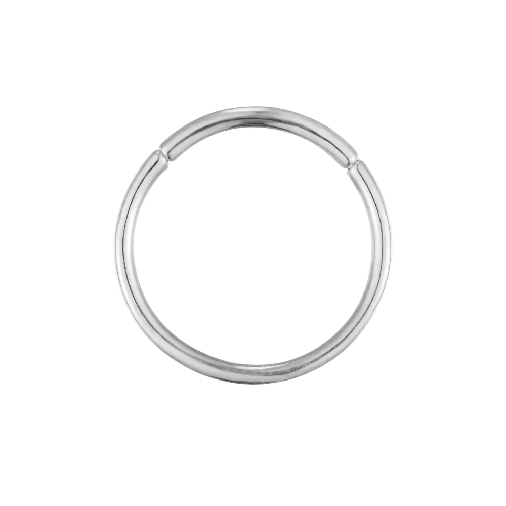 9ct Solid White Gold Segment Hoop Earring