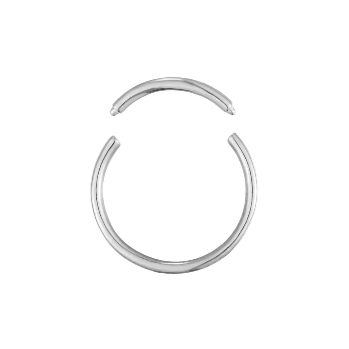 white gold - Sterling Silver Segment Hoop Earring - seolgold