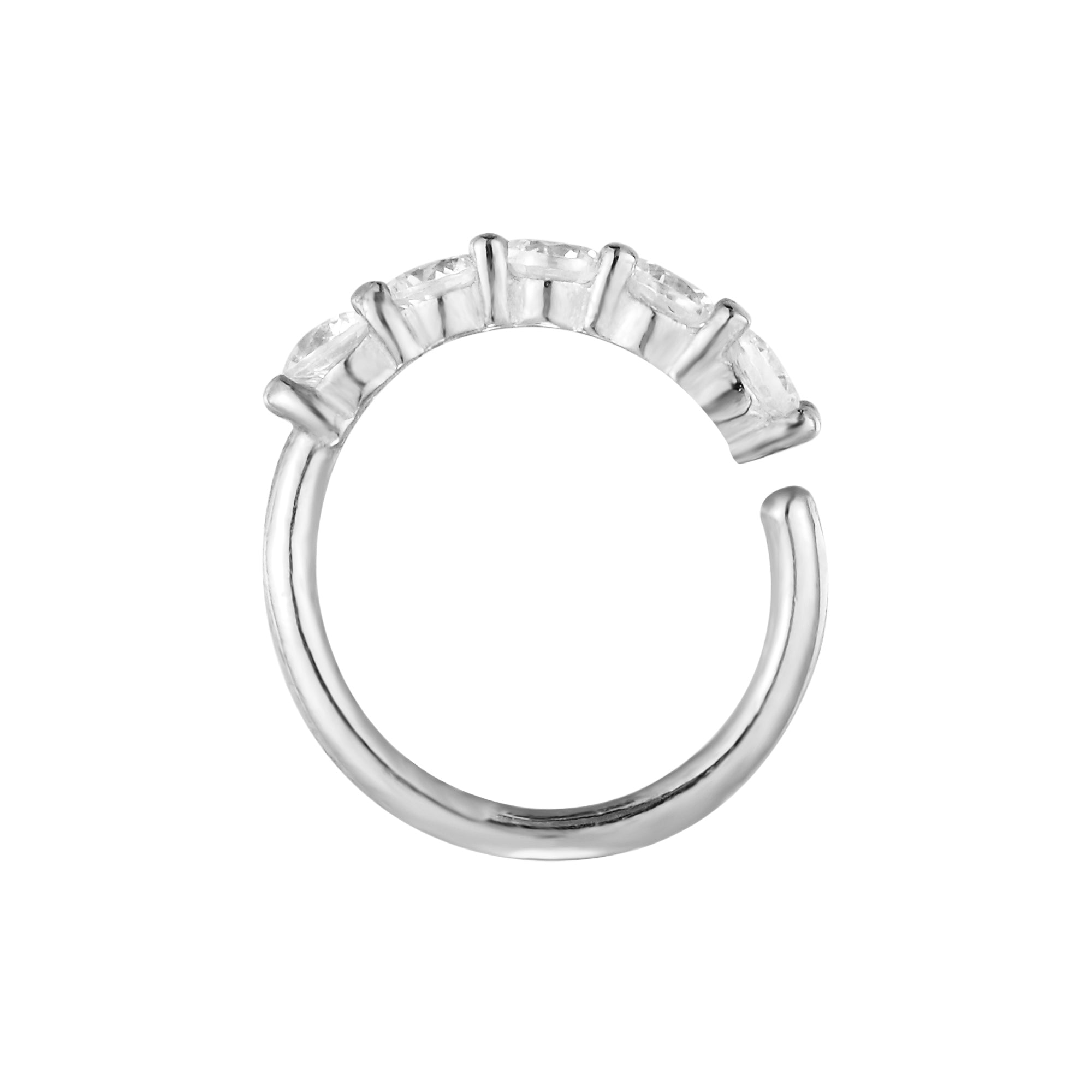 Sterling Silver CZ Open Cartilage Hoop - seolgold