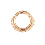 9ct Solid Rose Gold Tiny CZ Segmented Hoop