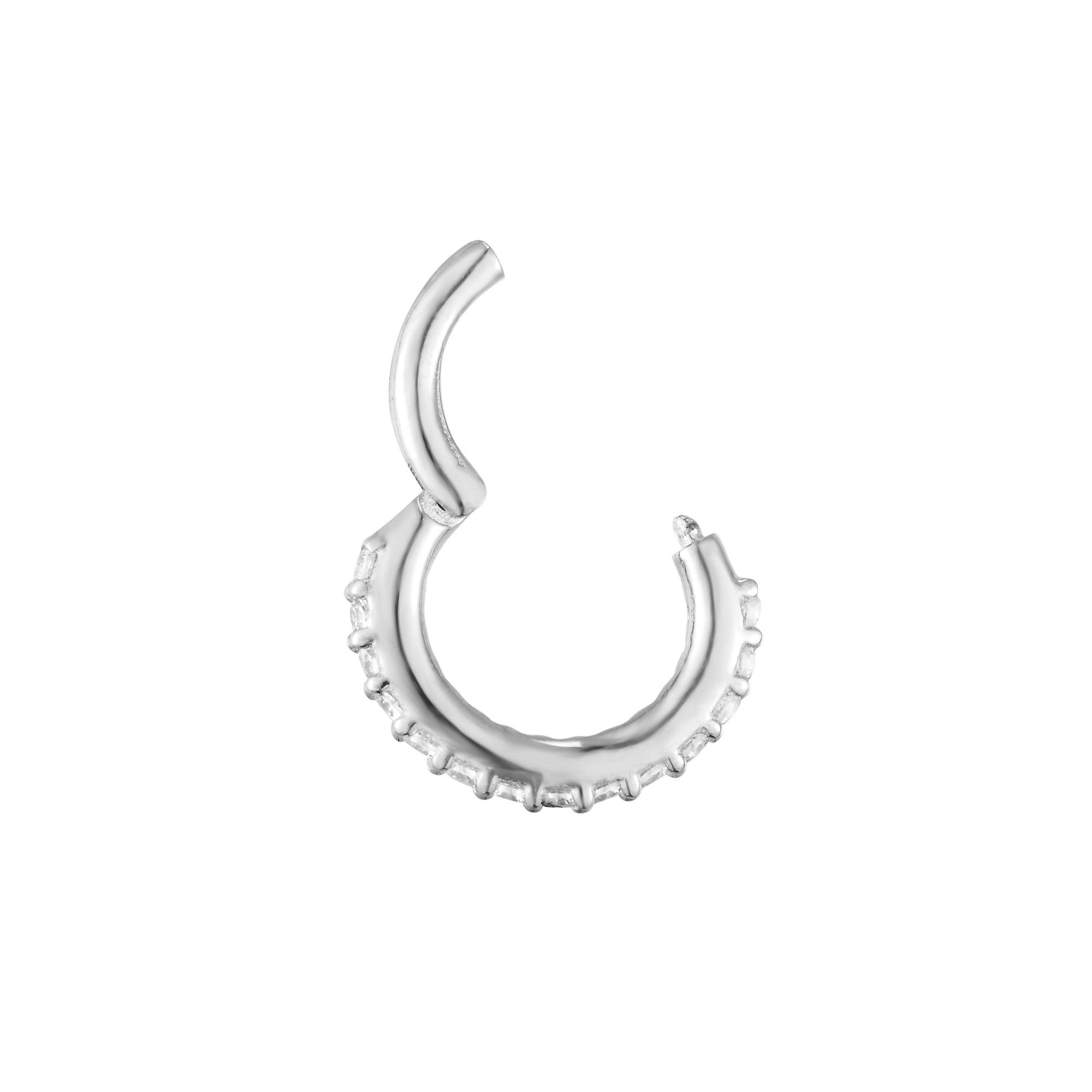 Sterling Silver Segmented Hoop - seolgold