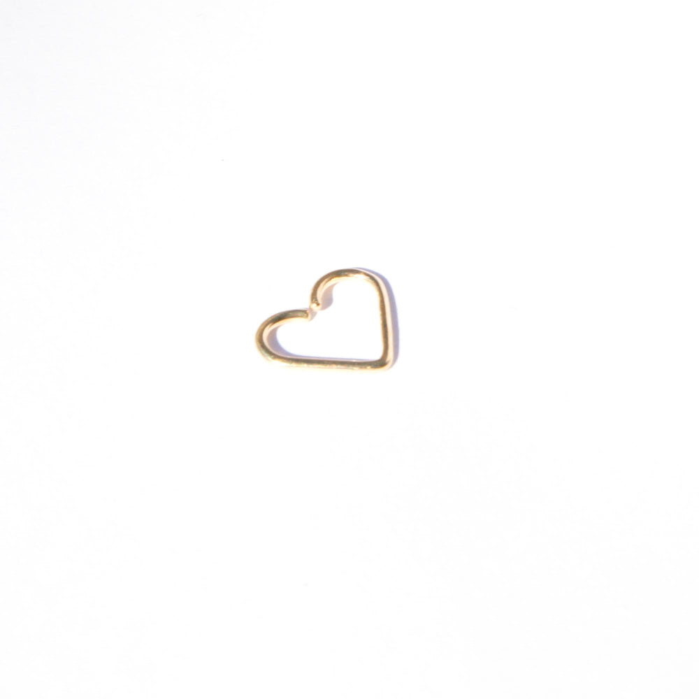 9ct Solid Gold  heart wire hoop - seol-gold