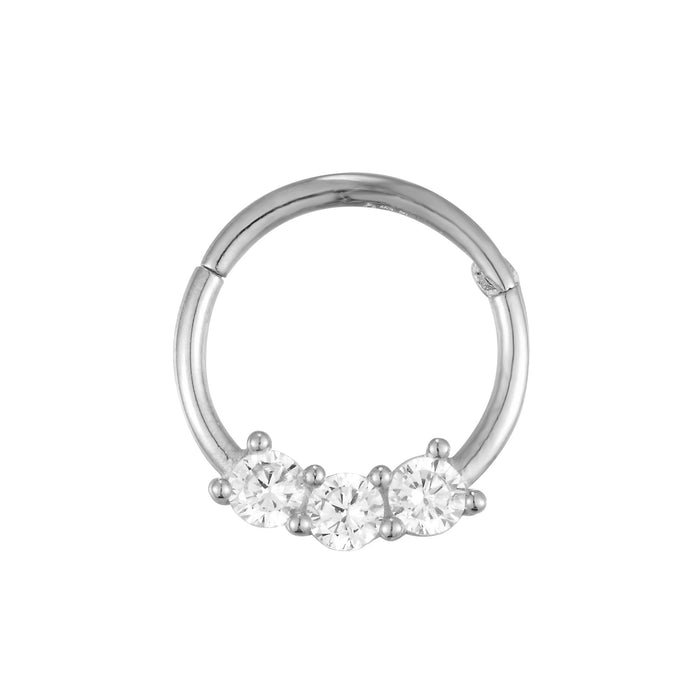 9ct white gold - cartilage earring- seolgold