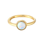 9ct Solid Gold Opal Segmented Hoop