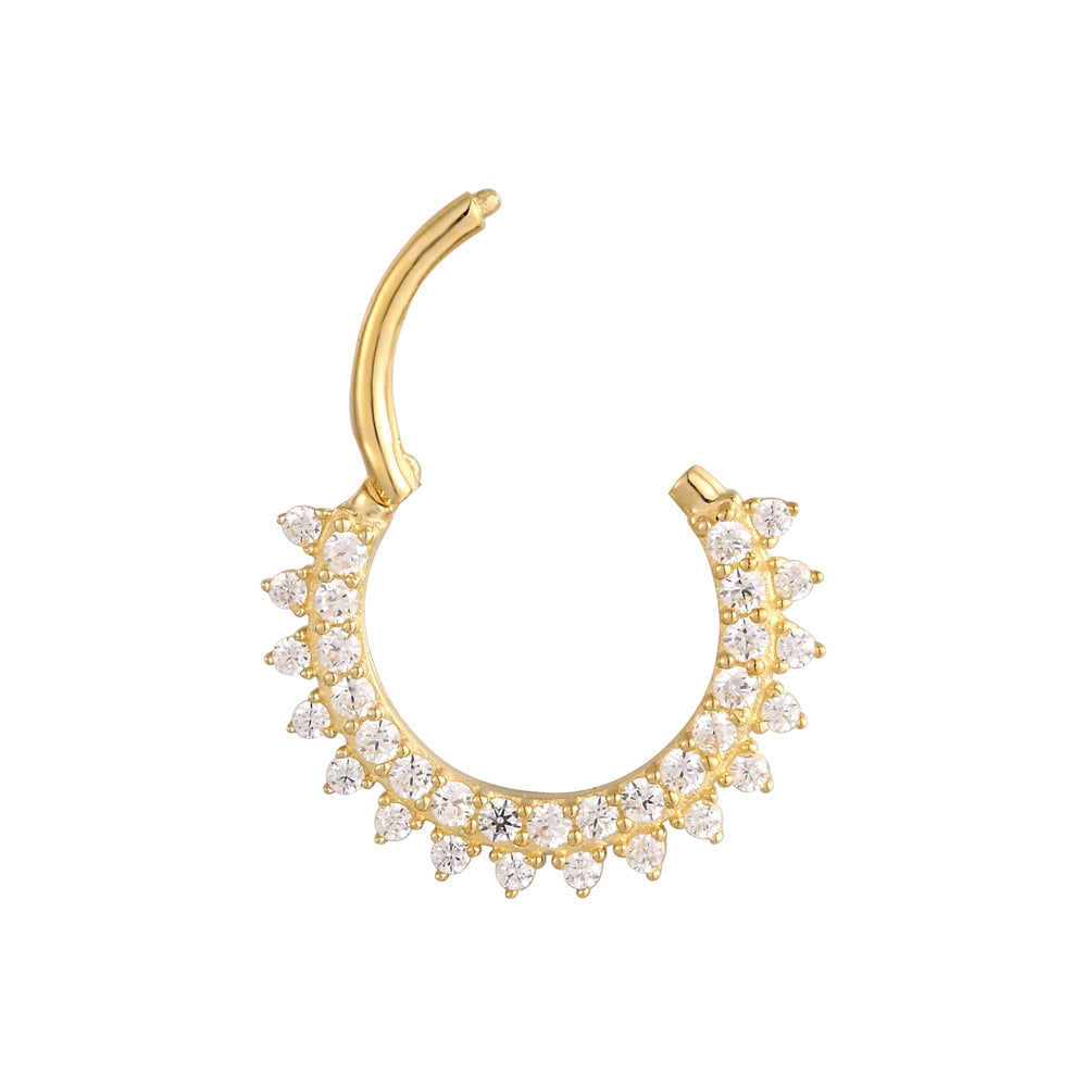 9ct Solid Gold CZ Hoop - seol gold