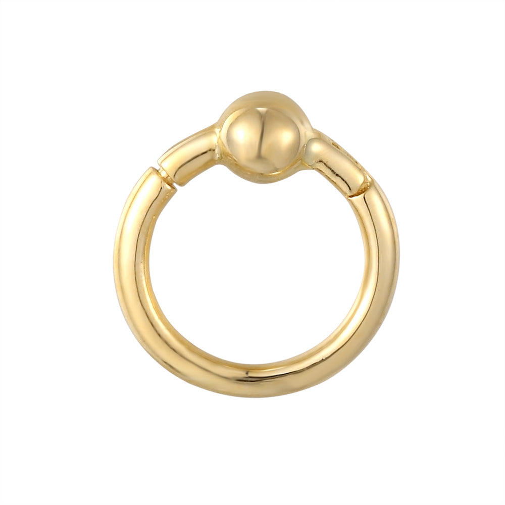 9ct Solid Gold Ball Clicker Hoop - seol gold