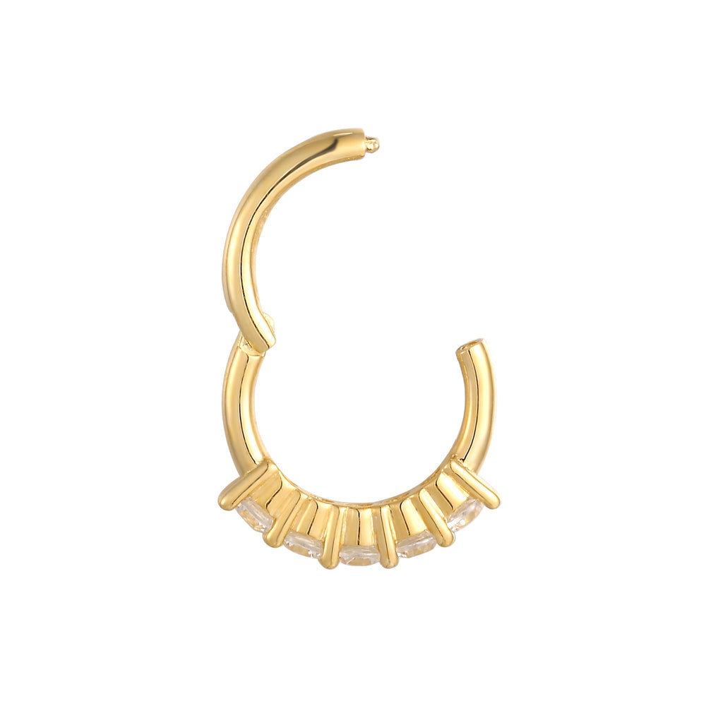 9ct Solid Gold CZ Hoop - seol gold