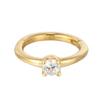 9ct Solid Gold Solitaire CZ Clicker Hoop