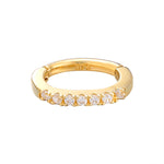 9ct Solid Gold Oval CZ Clicker Hoop