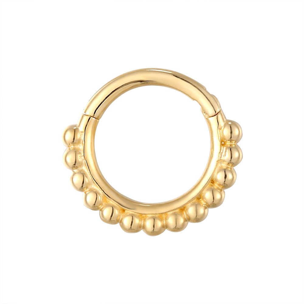9ct Solid Gold Dotted Clicker Hoop
