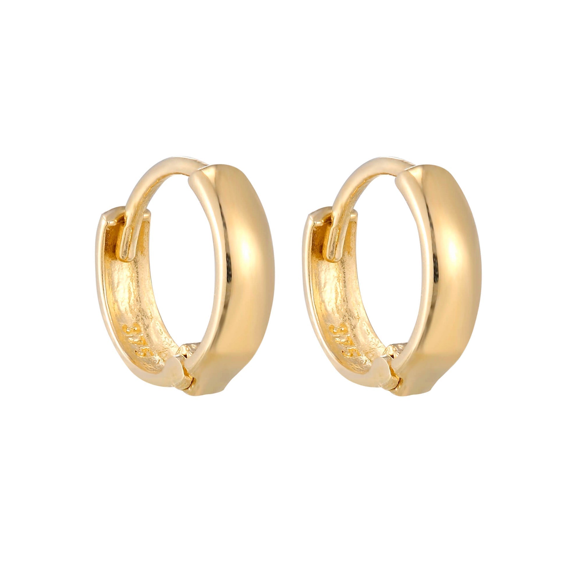9ct Yellow Gold Tiny Huggie Hoops - seol-gold