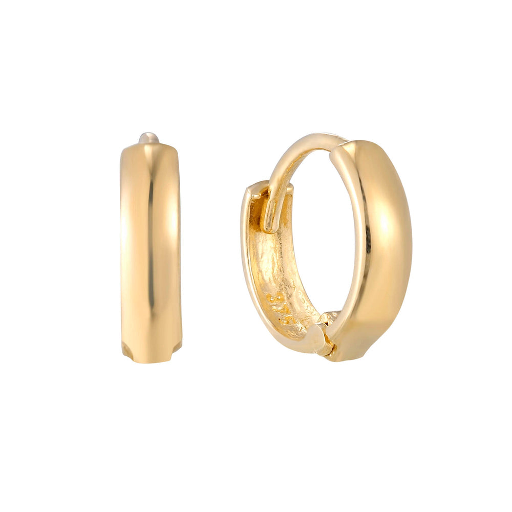 9ct Solid Gold Tiny Huggie Hoops & Seol + Gold