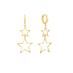 9ct Solid Gold Star Chandelier Earrings
