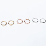 9ct Solid Rose Gold Star CZ Hoops