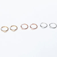 9ct Solid Rose Gold Star CZ Hoops - seol-gold