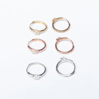 9ct Solid Rose Gold cubic zirconia hoops - seol-gold