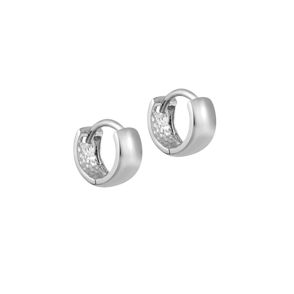 tiny white gold hoops - seolgold