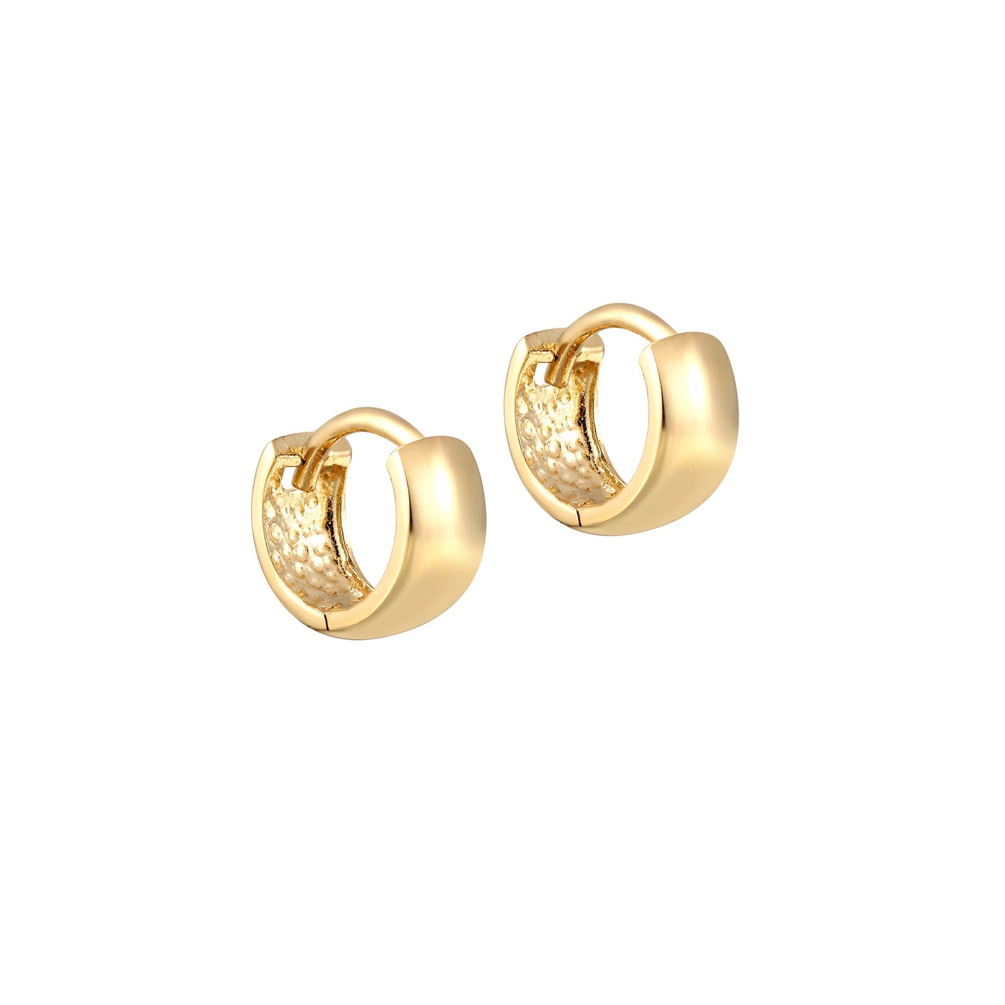 9ct Gold Huggie Huggie Charm 9ct Yellow Gold Square Shape Huggie Earrings Bellagio Jewellers