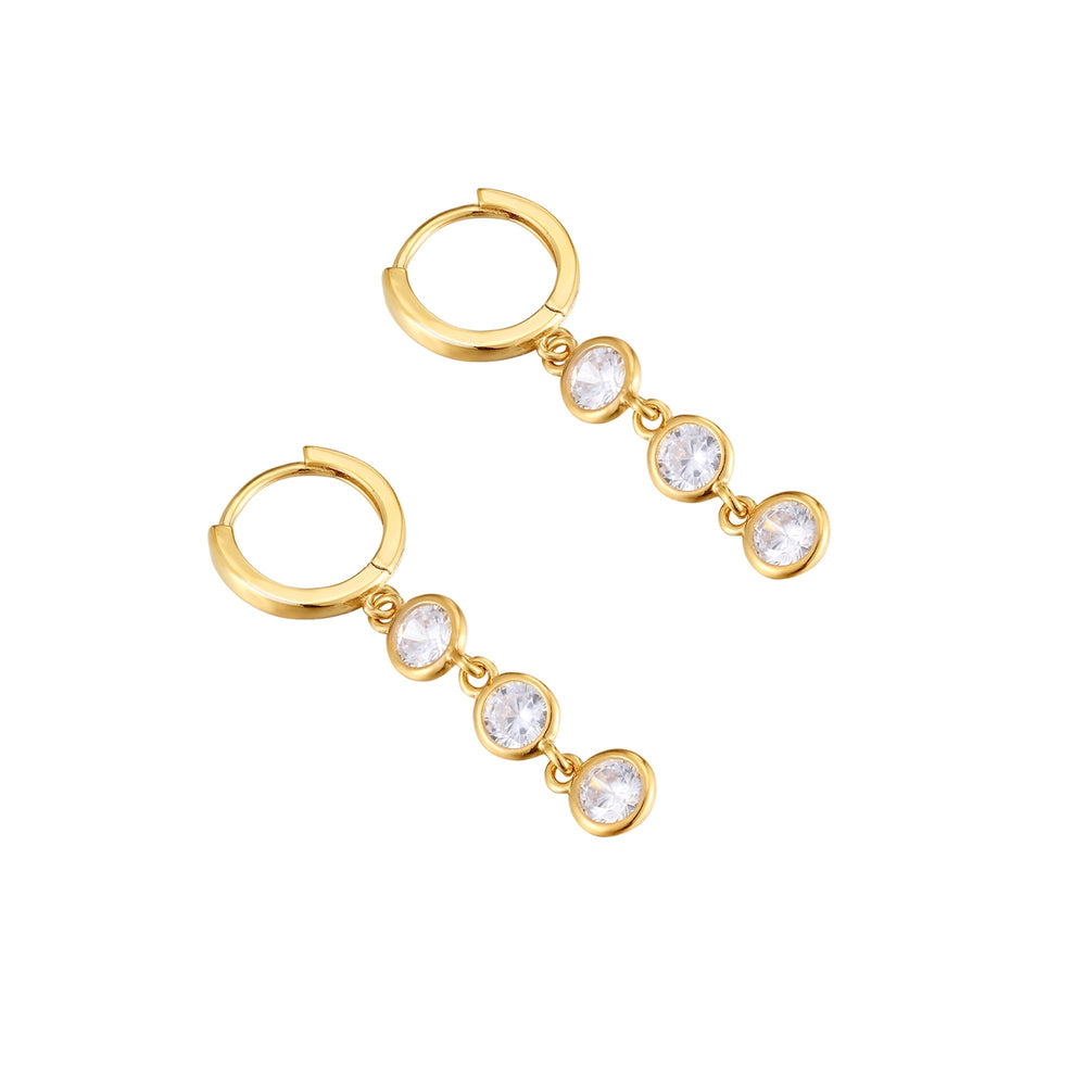 cubic zirconia earring - seol-gold