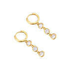 gold cz earrings - seol-gold