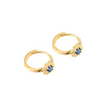 sapphire gold hoop earrings - seolgold