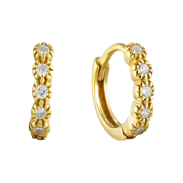 tiny gold hoops - seolgold