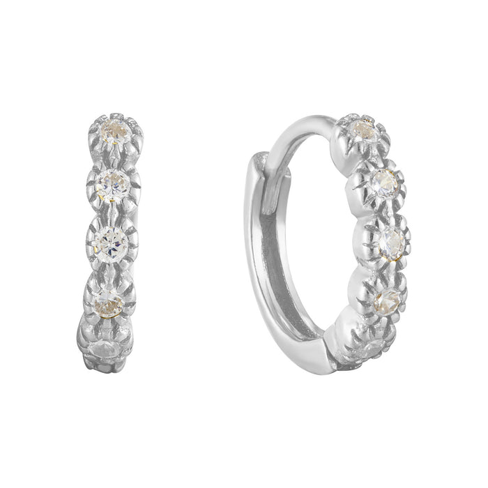 tiny silver hoops - seolgold