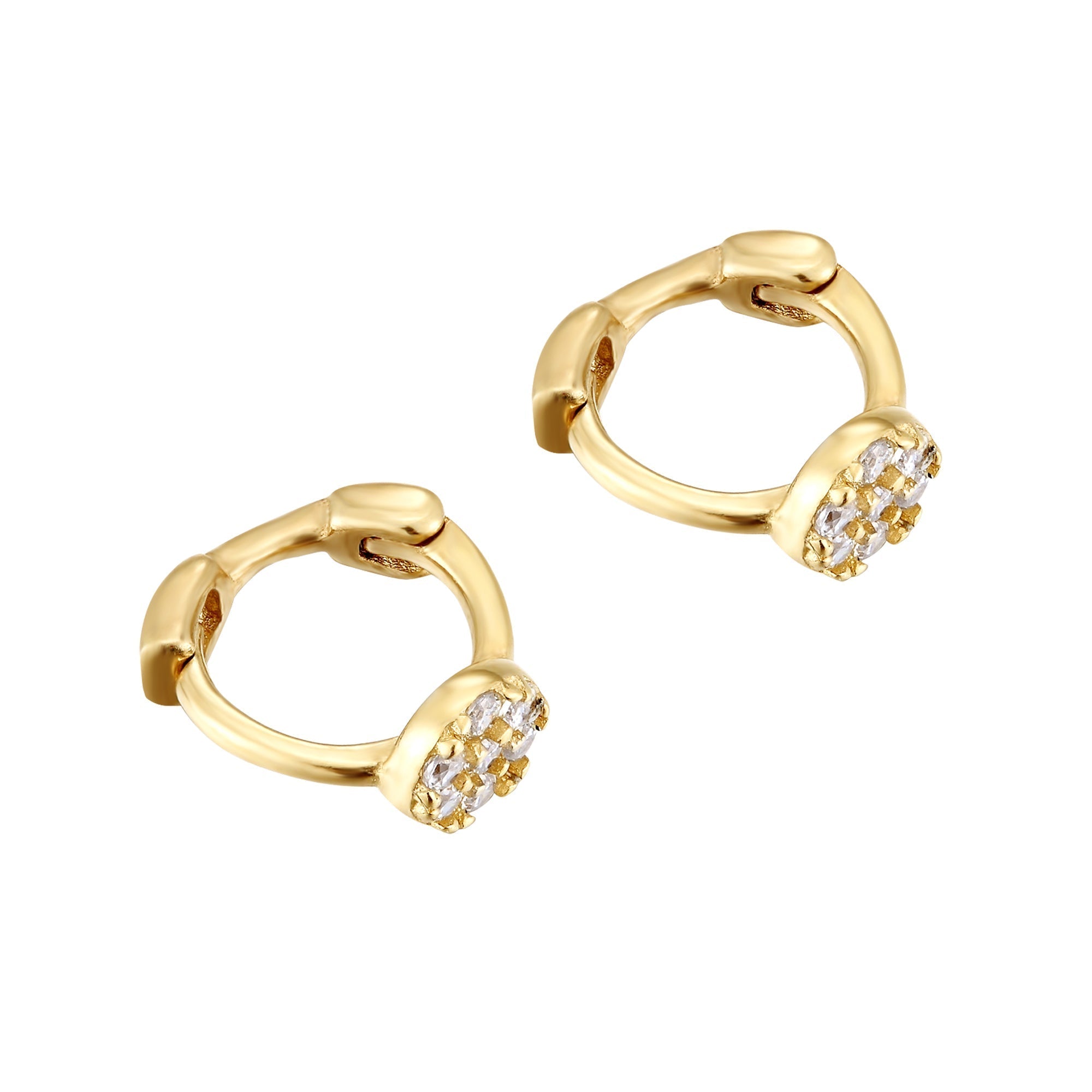 tiny pave hoops - seolgold