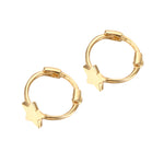 9ct gold - tiny star hoops - seolgold