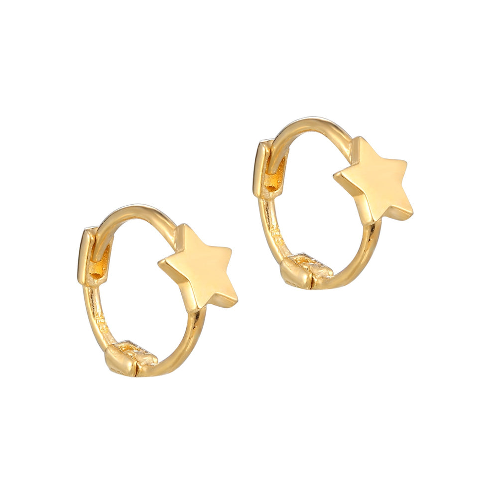 18ct Gold Vermeil Tiny Star Huggie Earrings