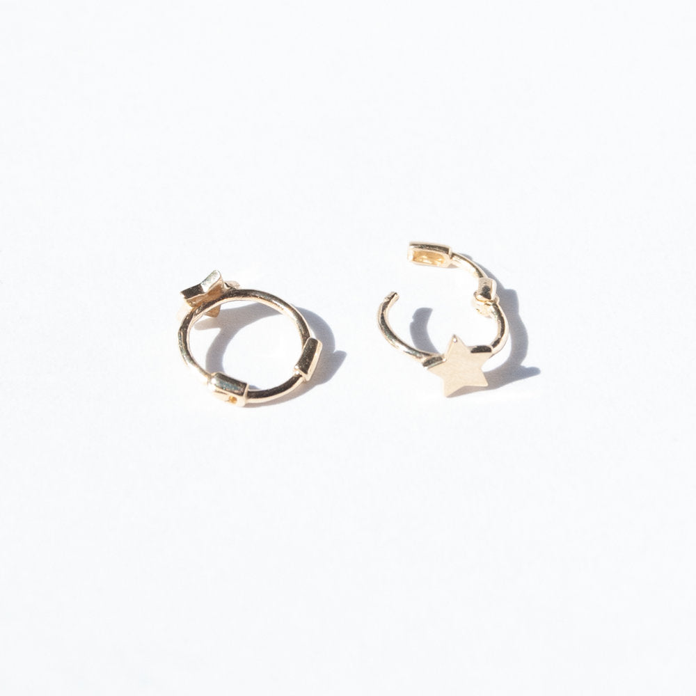 Huggie hoop earrings - seol-gold