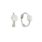 Sterling Silver Tiny Disc Huggie Hoops