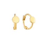 9ct Solid Gold Tiny Disc Huggie Hoops