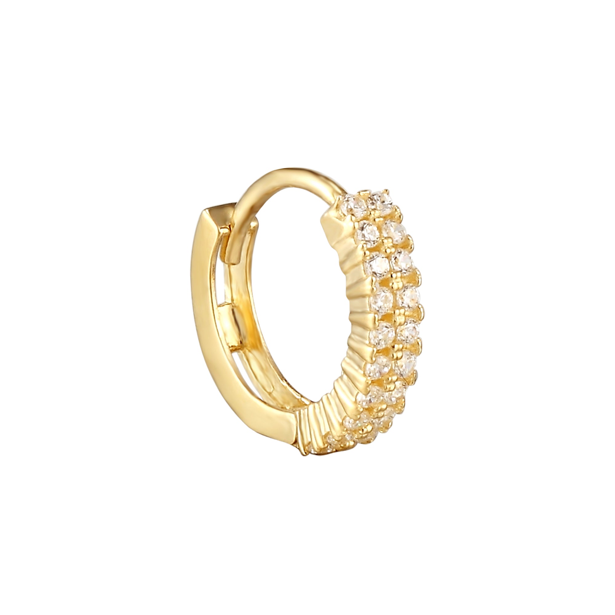 cubic zirconia hoop earrings - seol-gold