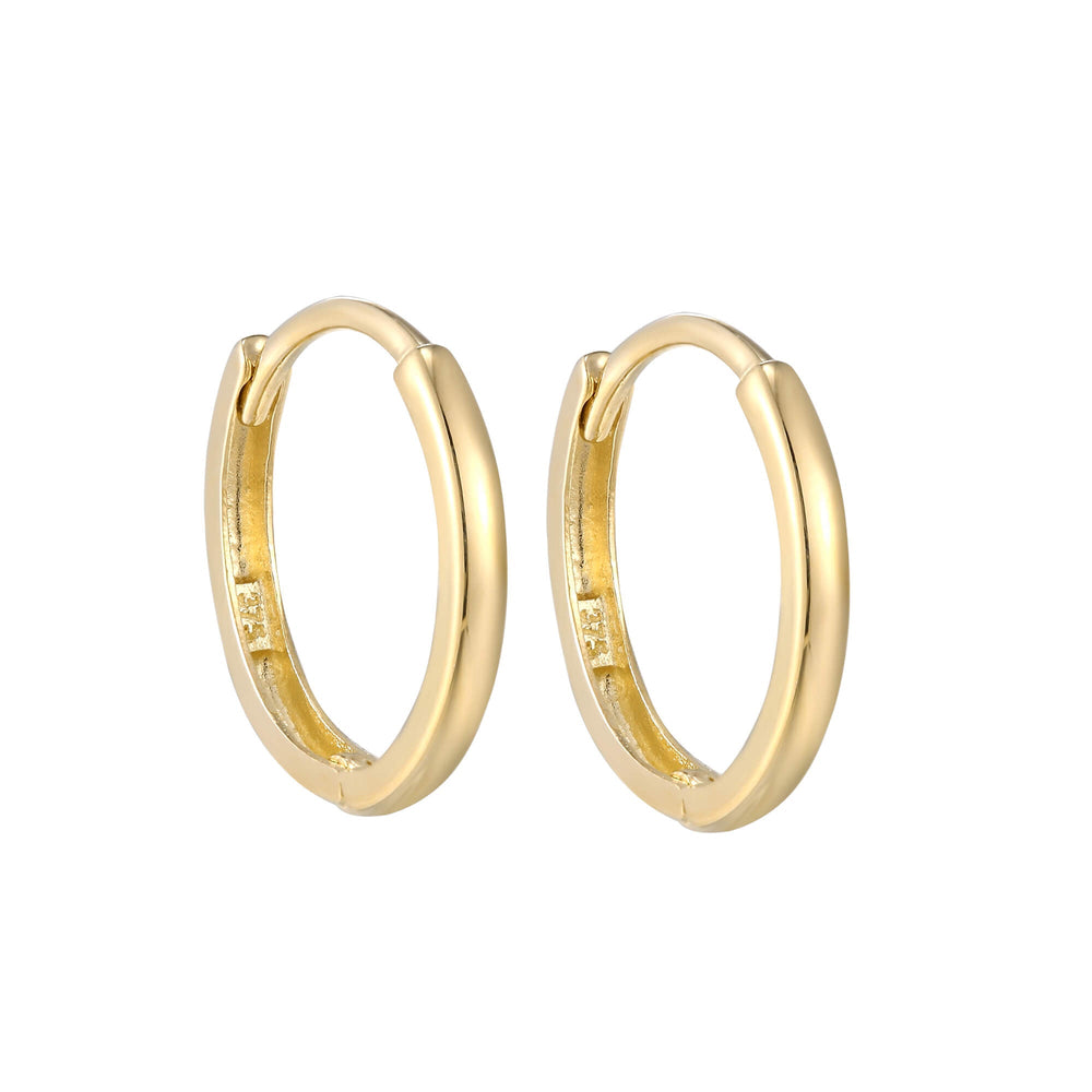 9ct Yellow Gold Plain Huggie Earrings - seol-gold