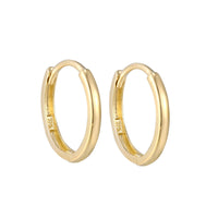 9ct Yellow Gold Plain Huggie Earrings - seol-gold
