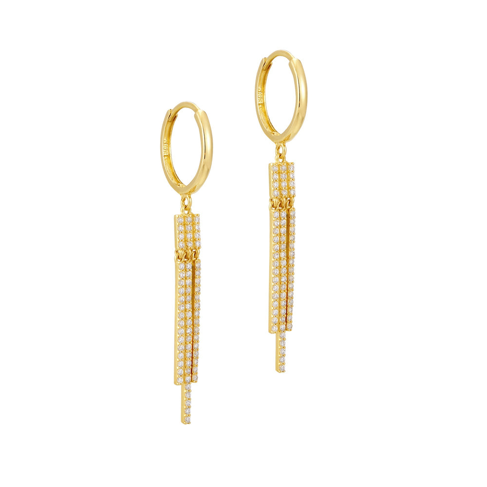 9ct Solid Gold CZ Hoop Earrings - seol-gold