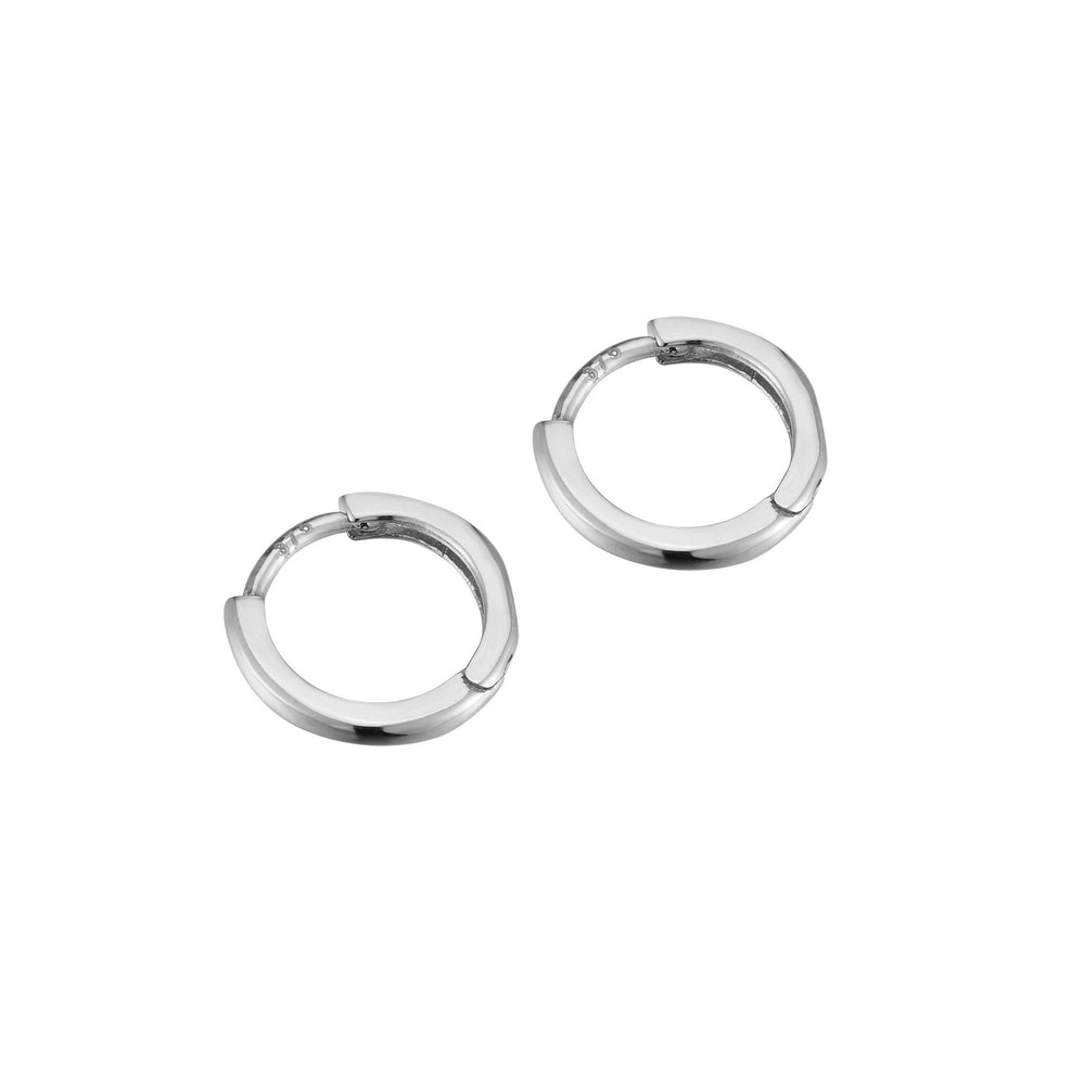 9ct Solid White Gold Tiny Huggie Earrings